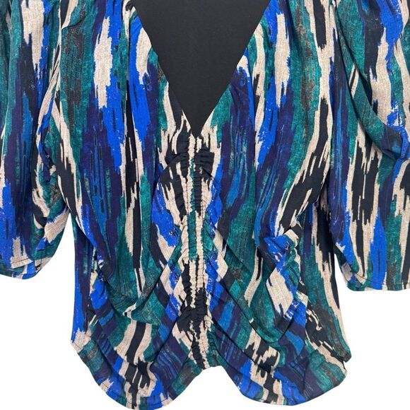 NEW Maria Cher Noia Abstract Silk Blouse Size Large - Picture 3 of 5